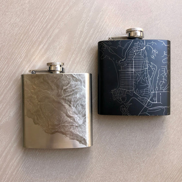 Local Maps Engraved Hip Flask