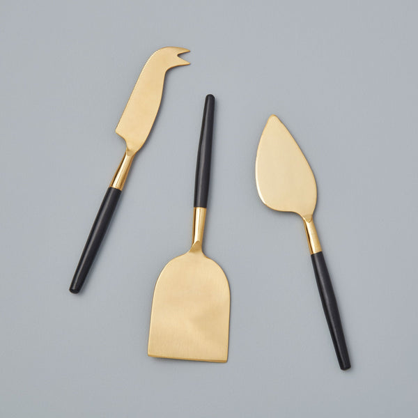 Black and Gold Cheese Set