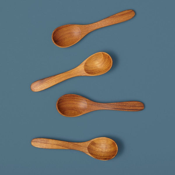 Small Teak Spoons Set